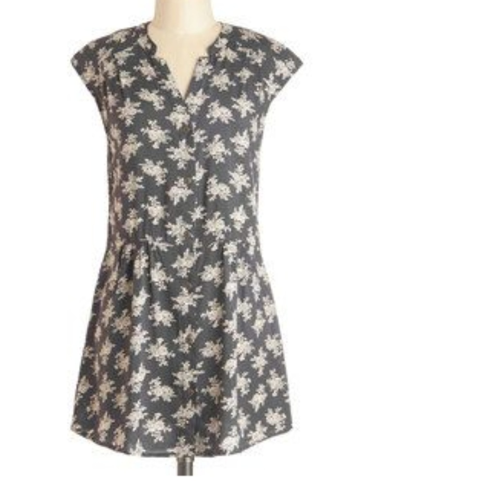 Gray Floral Tunic